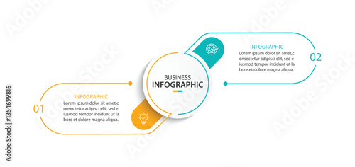 Business infographics. Infographics with 2 steps or options