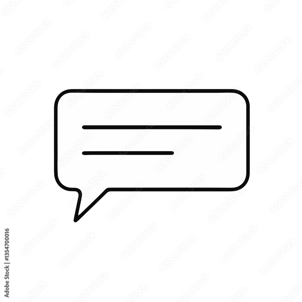 Speech bubble icon outline in simple style Speech bubble icon outline in simple style