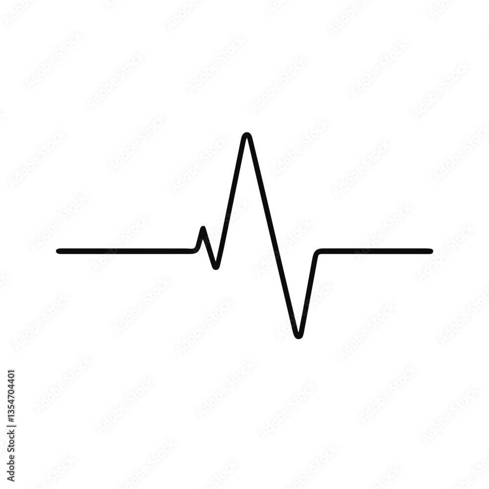 Heartbeat line icon in minimalist style on a white background Heartbeat line icon in minimalist style on a white background