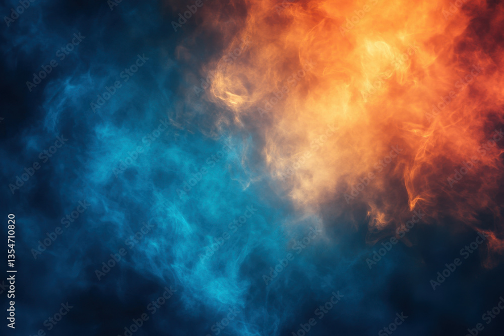 Abstract blue and orange smoke swirls creating a dynamic and vibrant background. Abstract blue and orange smoke swirls creating a dynamic and vibrant background.