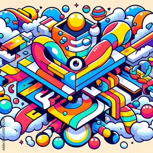 abstract background with colorful arrows
