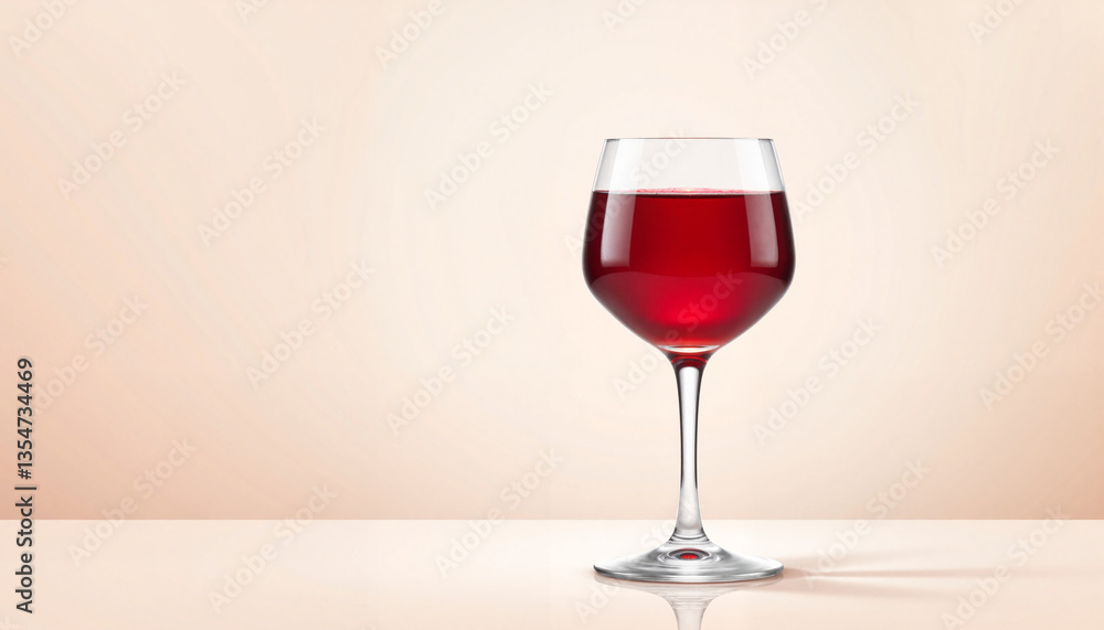 Elegant glass of red wine on minimalistic countertop, classy indulgence Elegant glass of red wine on minimalistic countertop, classy indulgence