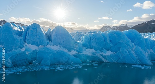 Wallpaper Mural Ultra high-resolution shot of massive blue glaciers reflecting sunlight Torontodigital.ca