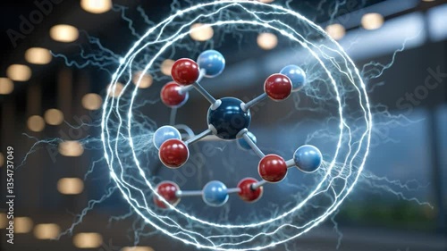 depicts molecular structure with dynamic energy surrounding it, illustrating interaction of nadh and atp scientific