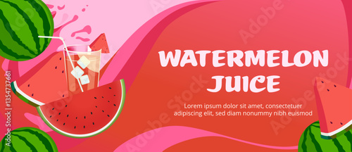Watermelon juice splash. Watermelon background for brand, logo, template, label, emblem, packaging, advertising. 