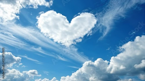 heart shaped cloud symbolizes hope and love in sky above serene landscape promoting peace and unity in Ukraine