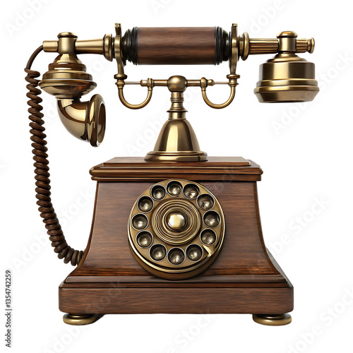 Antique rotary phone, vintage communication device.