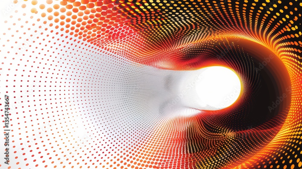 Fototapeta premium Abstract swirling pattern with vibrant colors leading to a bright center, suggesting motion and energy