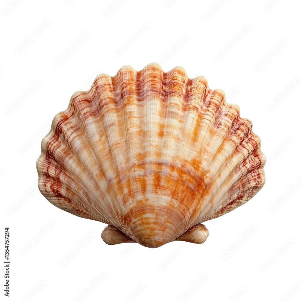 Fototapeta premium Beautiful scallop shell on a transparent background