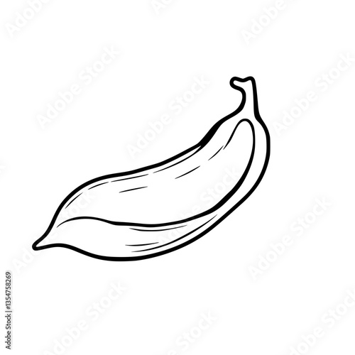 A Banana s Curved Silhouette An Artistic Ode to Nature s Delectable Bounty in Minimalist Strokes
