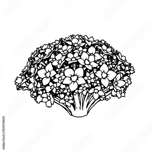 Floral Bouquet s Elegant Choreography A Black and White Ode to Nature s Graceful Blossoms