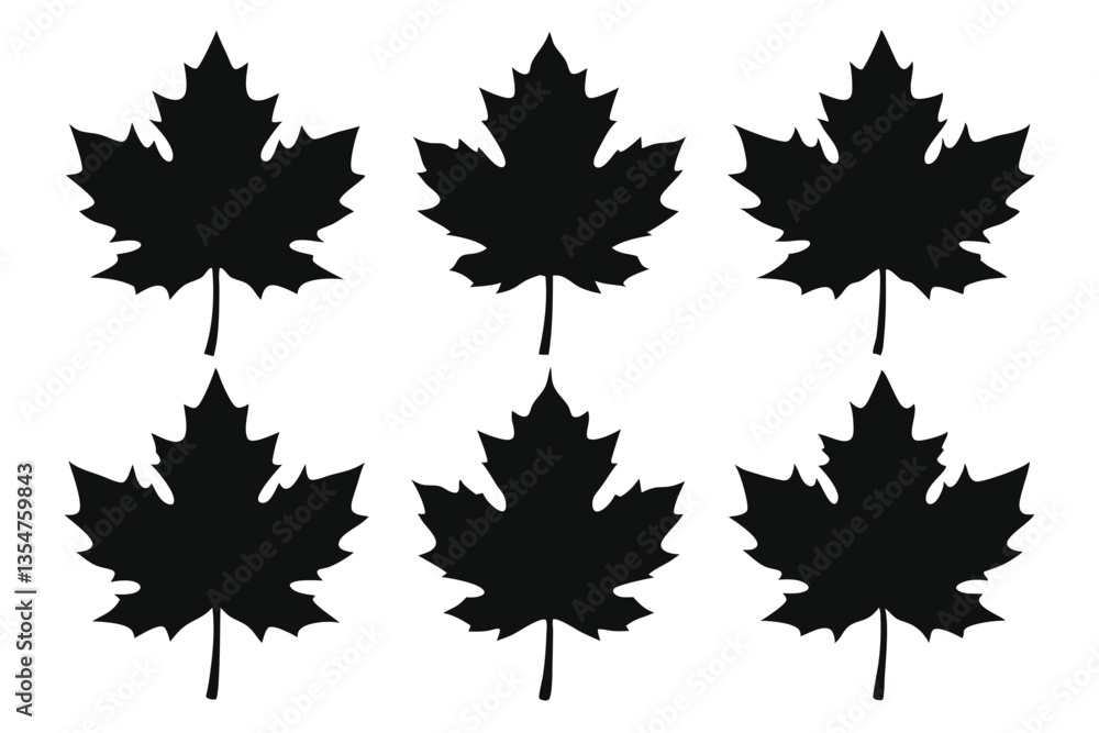 maple leaf black silhouette vector set,maple leaf clipart set maple leaf black silhouette vector set,maple leaf clipart set