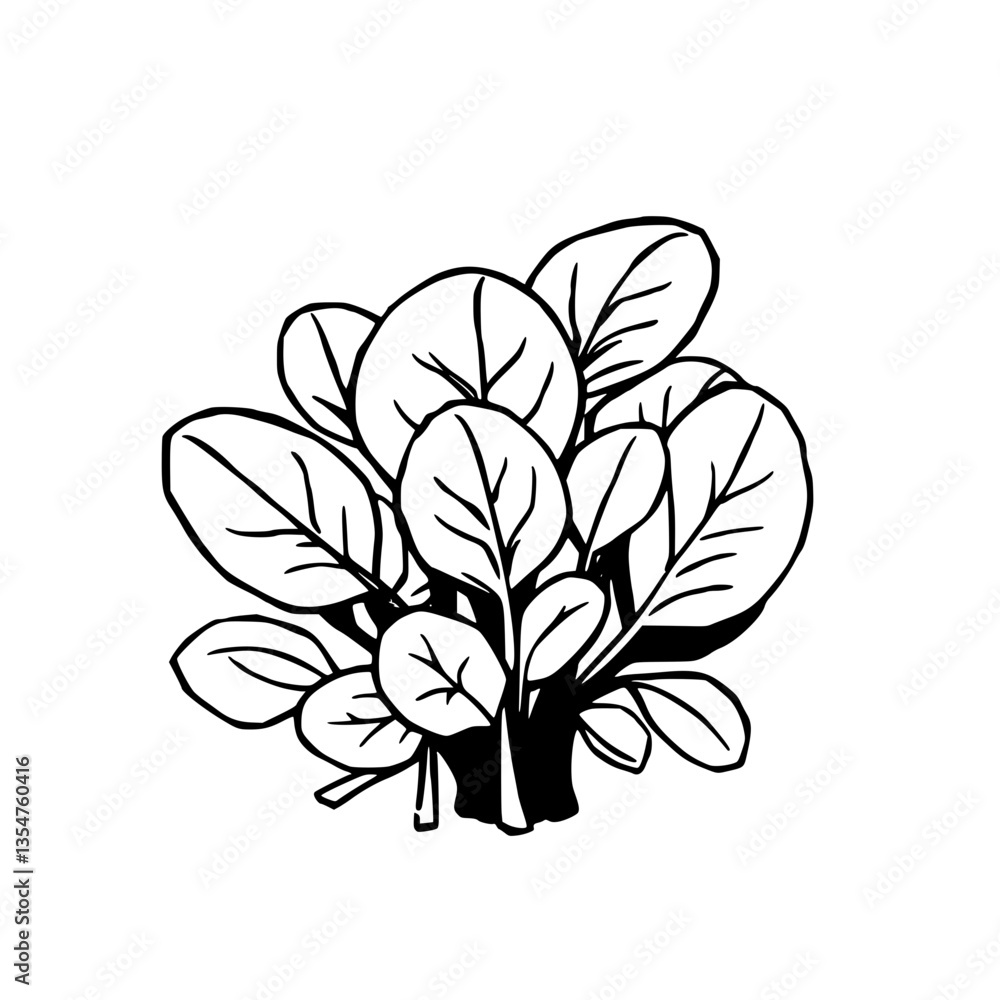 Fototapeta premium Vibrant Greens A Lush Leafy Illustration Celebrating Nature s Bounty in Minimalist Style