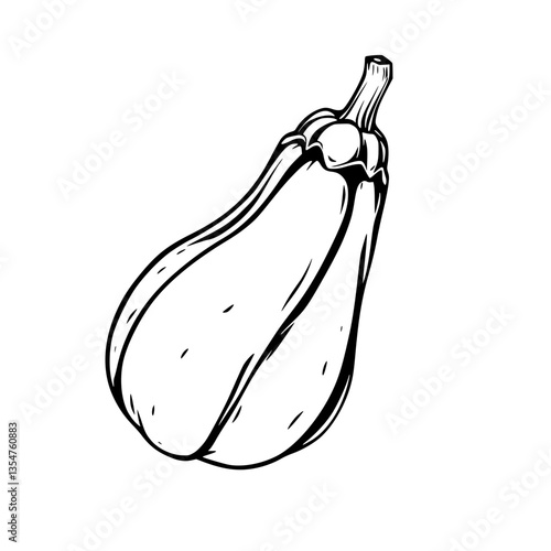 Robust Eggplant A Culinary Delight Captured in Intricate Linework Celebrating Nature s Bounty