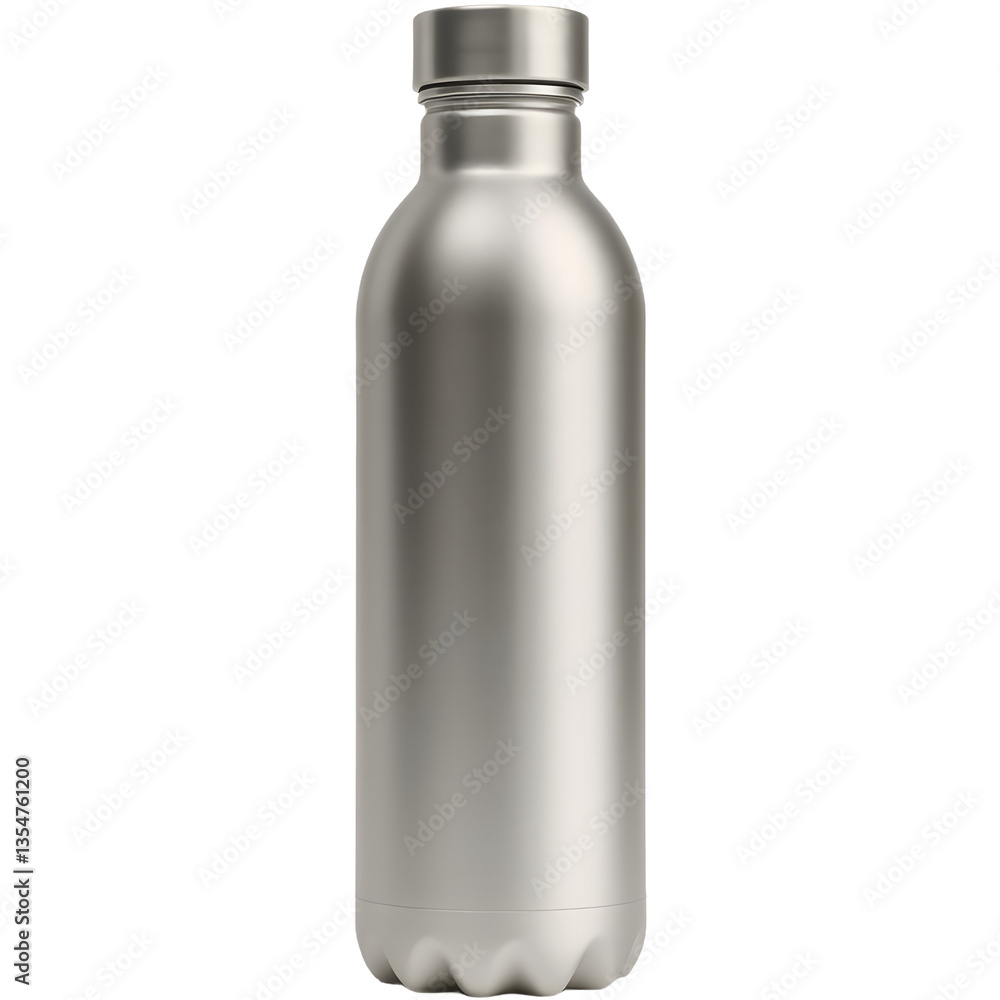 A metallic water bottle. png isolated background. transparent background A metallic water bottle. png isolated background. transparent background