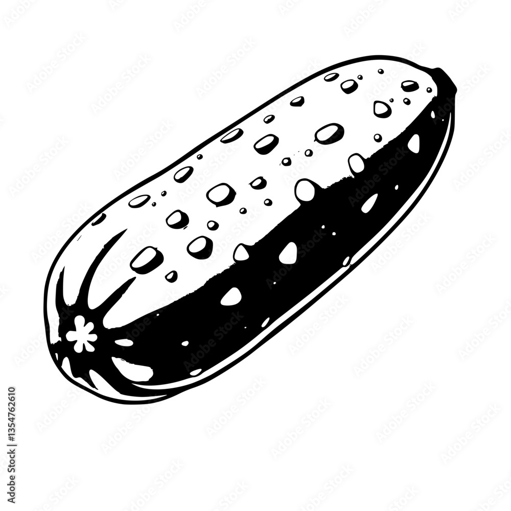 Fresh Juicy Cucumber with Dew Drops Vibrant Green Vegetable Illustration Fresh Juicy Cucumber with Dew Drops Vibrant Green Vegetable Illustration