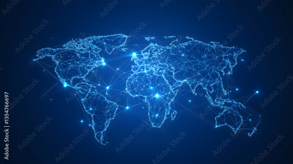 A blue globe with a lot of lights on it A blue globe with a lot of lights on it