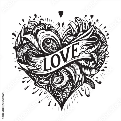 Romantic and sweet love blooms like a flower two hearts are tightly dependent on each