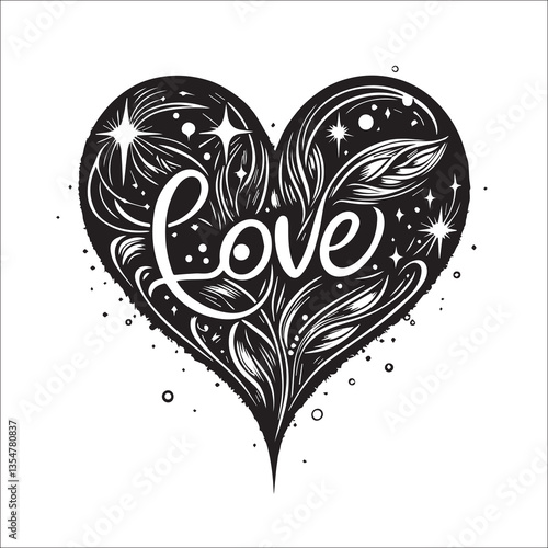 Romantic and sweet love blooms like a flower two hearts are tightly dependent on each