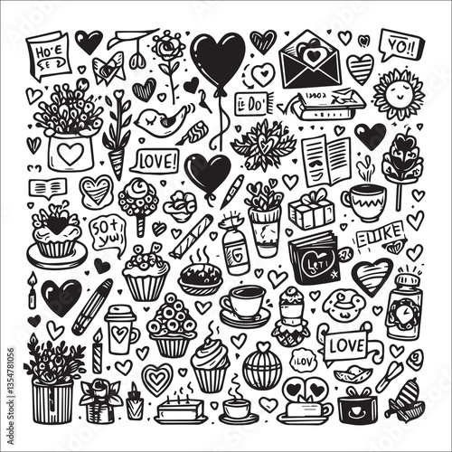 Romantic and sweet love blooms like a flower two hearts are tightly dependent on each
