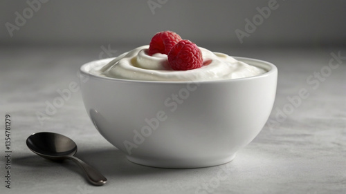  Bowl of white yoghurt 