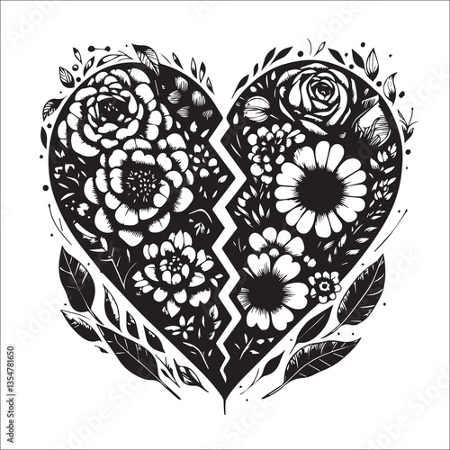 Romantic and sweet love blooms like a flower two hearts are tightly dependent on each