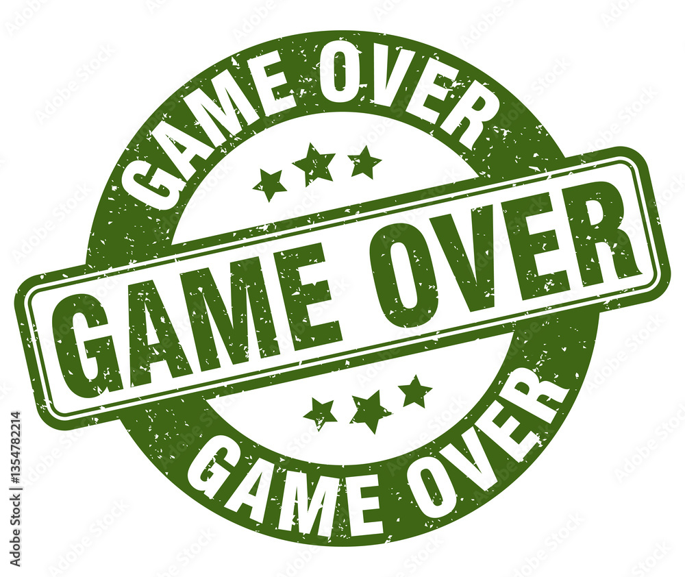game over stamp. game over label. round grunge sign game over stamp. game over label. round grunge sign