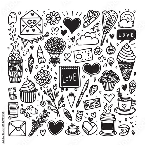 Romantic and sweet love blooms like a flower two hearts are tightly dependent on each