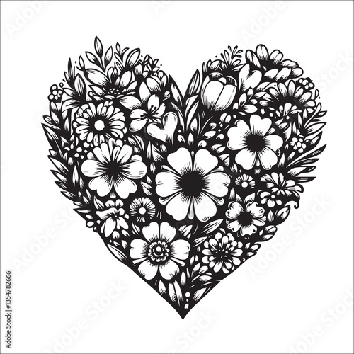 Romantic and sweet love blooms like a flower two hearts are tightly dependent on each