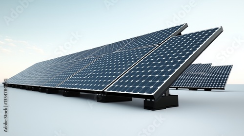 A solar panel isolated against a solid white background