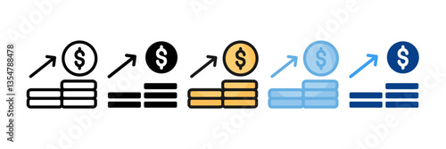 Revenue Icon Set Multiple Style Collection
