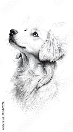 Wallpaper Mural Majestic Dog Portrait for White Background. Torontodigital.ca