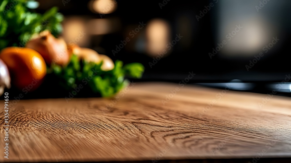 Fresh tomatoes and herbs on rustic wooden kitchen counter with soft natural lighting and shallow depth of field creating moody culinary atmosphere. Fresh tomatoes and herbs on rustic wooden kitchen counter with soft natural lighting and shallow depth of field creating moody culinary atmosphere.
