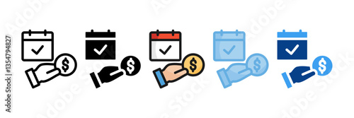 Payday Icon Set Multiple Style Collection