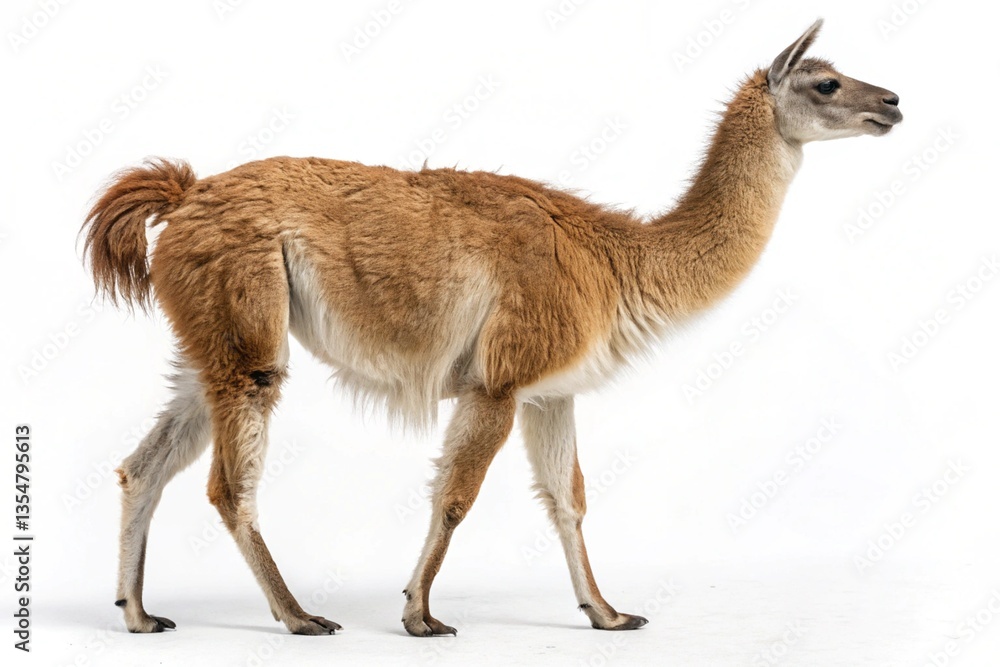 Fototapeta premium guanaco isolated on white background