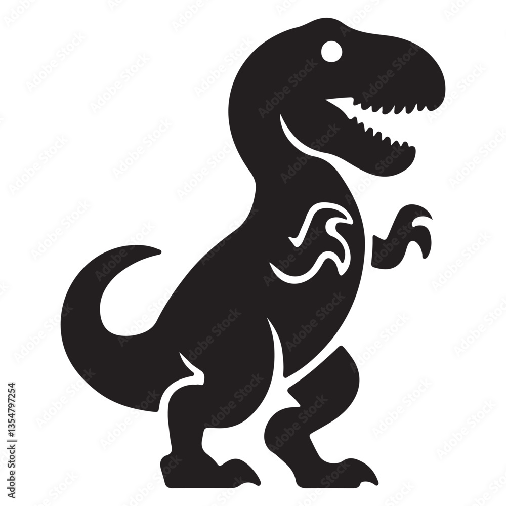 Naklejka premium Dinosaur Adventure vector illustration of a dinosaur Collection of dinosaur silhouettes Dinosaur skeleton from the Cretaceous period