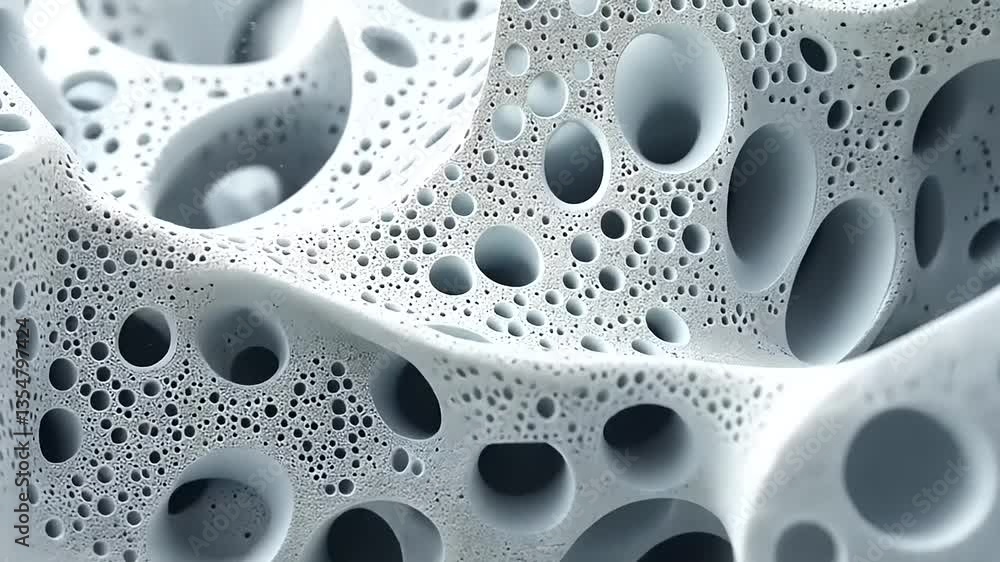 Abstract Cellular Structure: A 3D Render of a Porous, Organic-like Form Abstract Cellular Structure: A 3D Render of a Porous, Organic-like Form