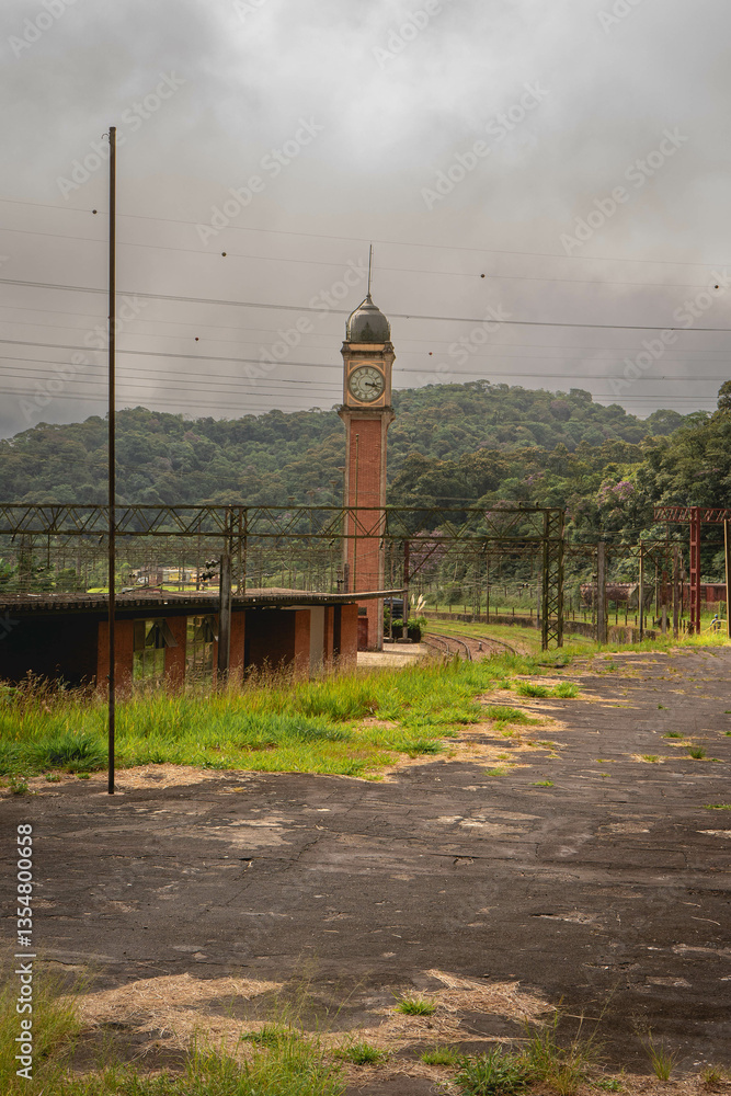 Obraz premium An abandoned British trainstation, in Santo Andre SP Brazil.