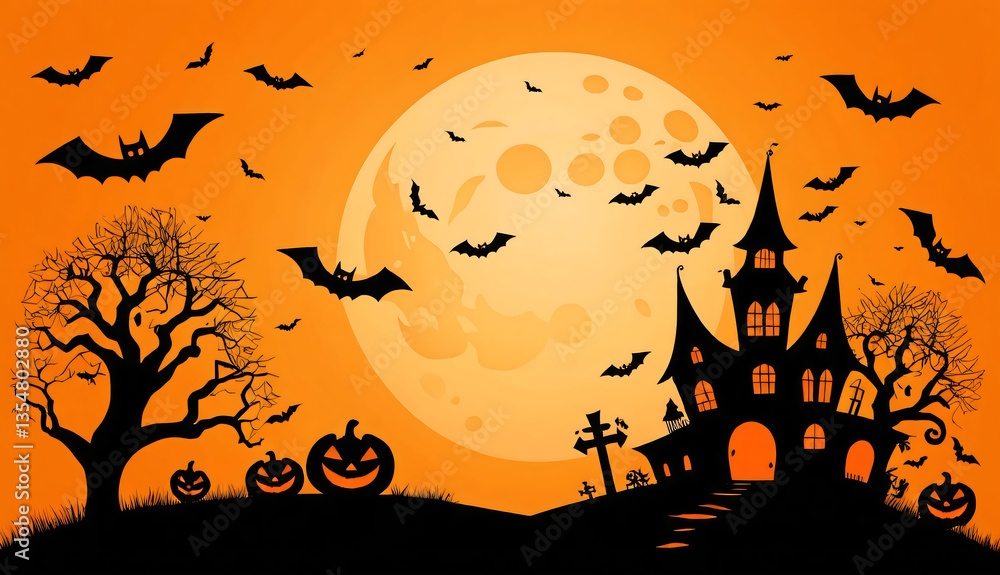 Halloween Night Haunted House. Halloween Night Haunted House.