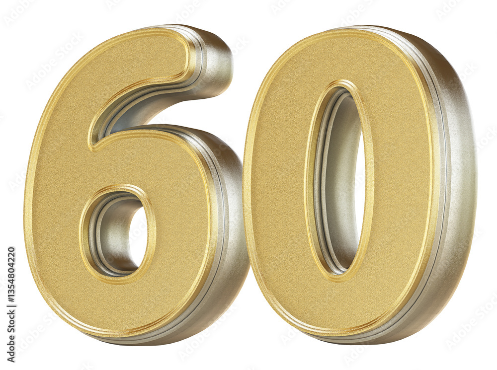 Obraz premium 3D Golden Number 60