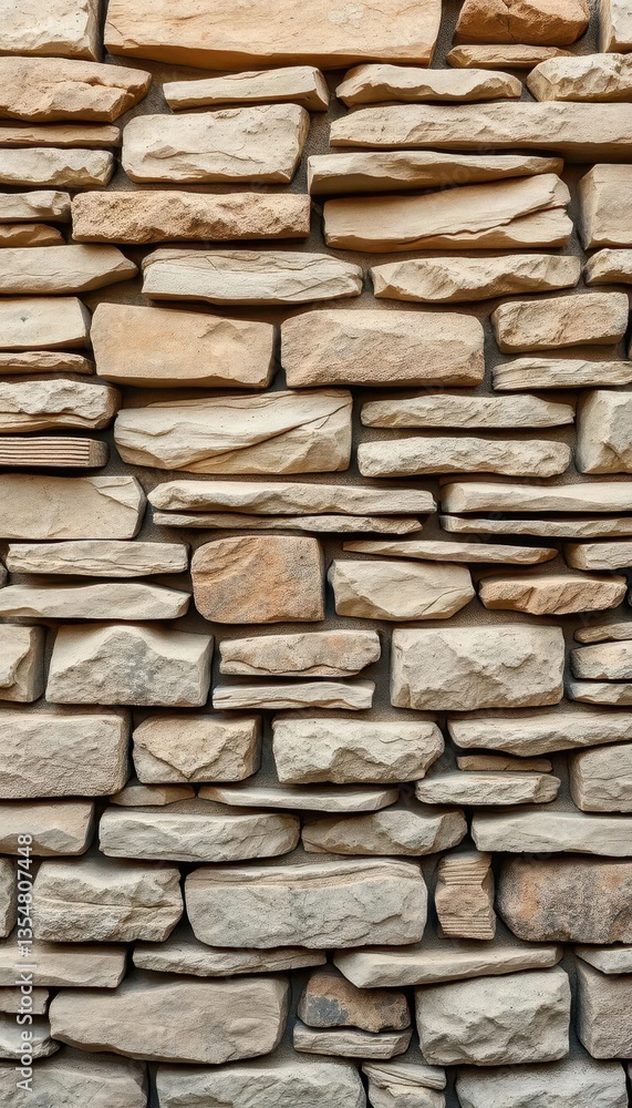 Fototapeta premium Horizontal rustic stacked stone wall texture Background image, rural, stone texture, architecture