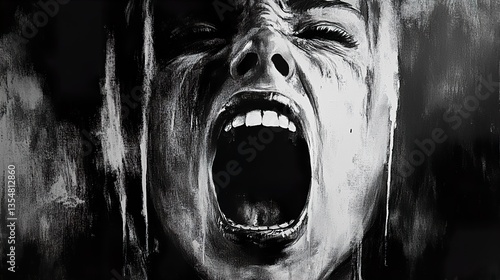 The Scream: A Black and White Expression of Anguish