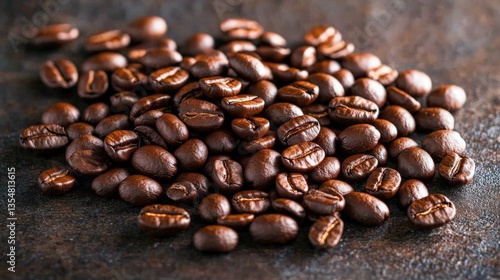 Wallpaper Mural Close-Up View of a Pile of Freshly Roasted Coffee Beans on a Textured Dark Surface Ideal for Coffee Lovers and Culinary Enthusiasts Torontodigital.ca