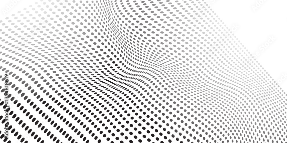 Abstract wave halftone black and white. Monochrome texture for printing on badges, posters, and business cards. Vintage pattern of dots modern Abstract wave halftone black and white. Monochrome texture for printing on badges, posters, and business cards. Vintage pattern of dots modern