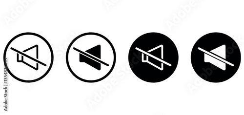 Mute icon set. Volume Mute icon set. Sound off icon set. Sound icon set on white background