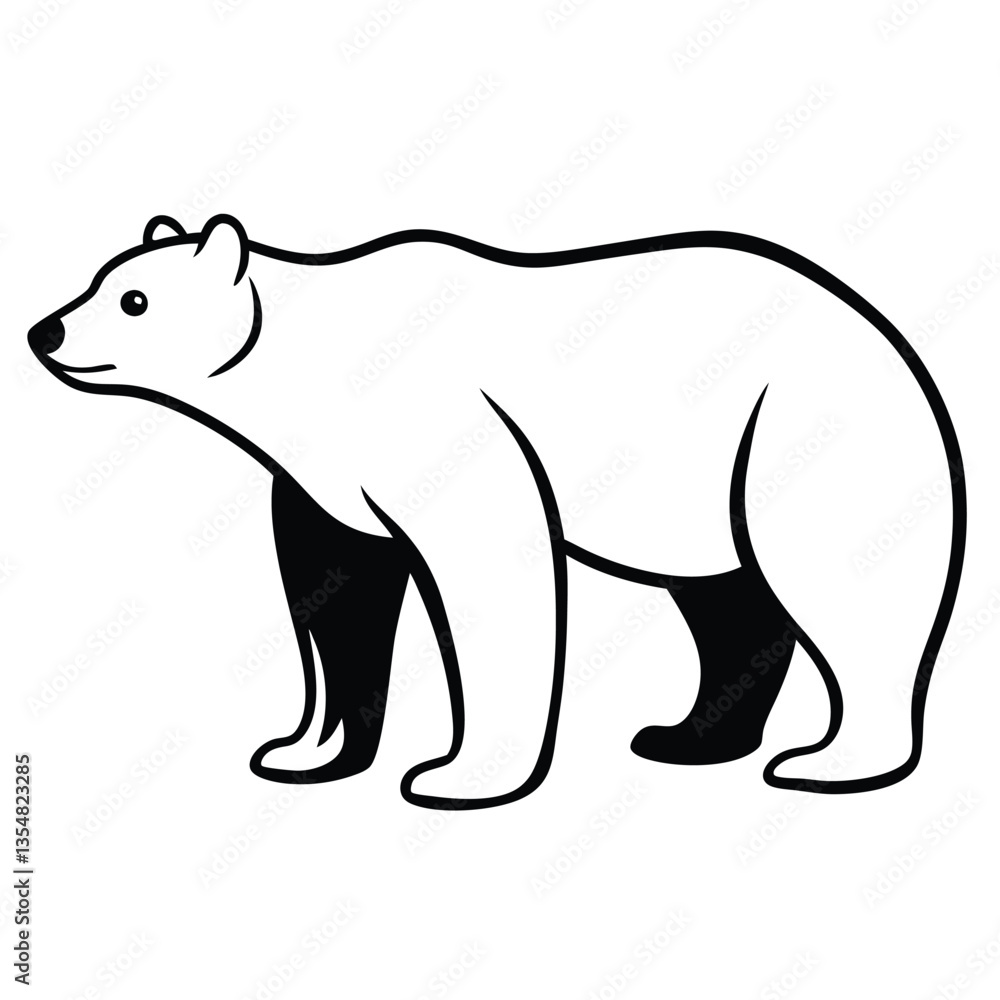 Fototapeta premium Polar bear silhouette set vector design big pack of illustration and icon Bear silhouette collection Creative illustration of bear logo icon design vector