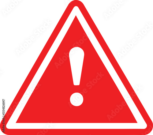 Caution sign. Caution sign on a red triangle. Caution and warning. Road sign. Caution danger sign. Caution sign vecto.