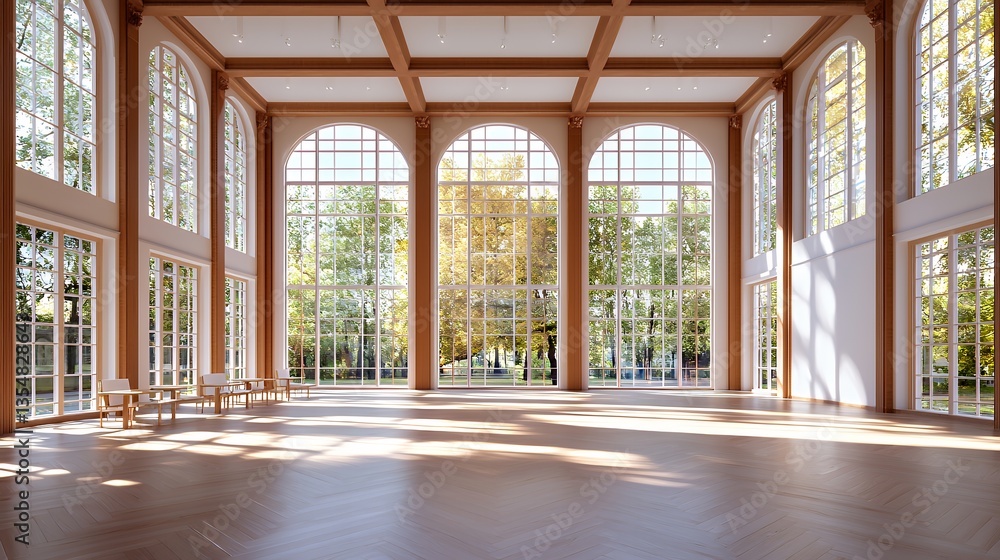 custom made wallpaper toronto digitalLarge Elegant Room with Huge Windows and Hardwood Floor, Light and Airy Indoor Space