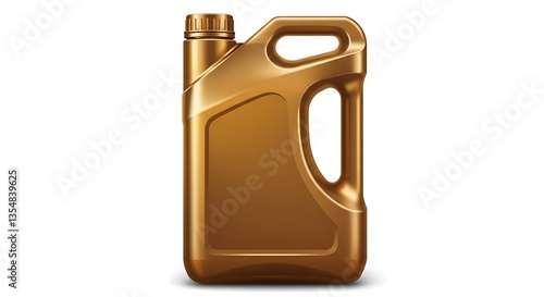 Golden Motor Oil Container Illustration Isolated on White Background for Automotive Use