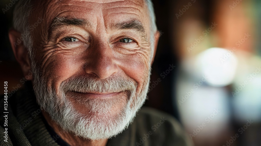 Smiling Senior Man Portrait with White Beard and Kind Eyes Smiling Senior Man Portrait with White Beard and Kind Eyes
